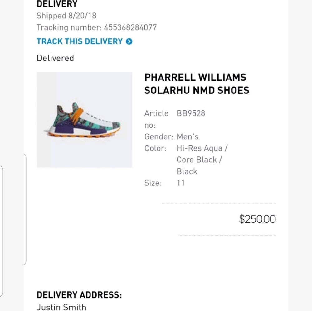 Adidas human race size 11